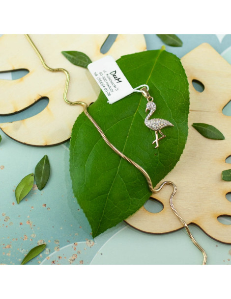 ZŁOTY WISIOREK PTAK Z CYRKONIAMI PR. 585 FLAMING