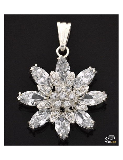 SREBRNY WISIOREK DUŻY KWIAT Z CYRKONIAMI PR. 925