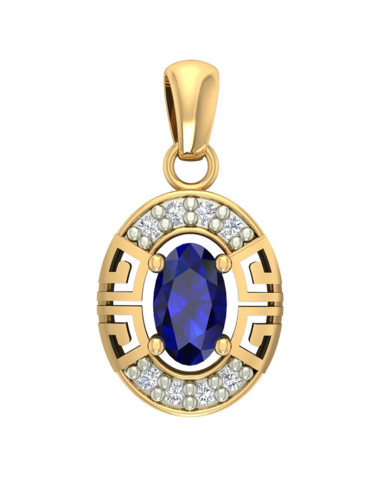 ZŁOTY WISIOREK Z SZAFIREM PR. 585