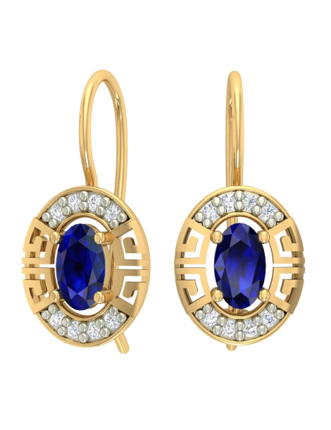 ZŁOTY KOMPLET Z SZAFIRAMI PR. 585