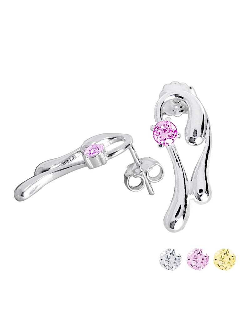 KOLCZYKI SREBRNE Z CYRKONIAMI NA SZTYFT PR. 925