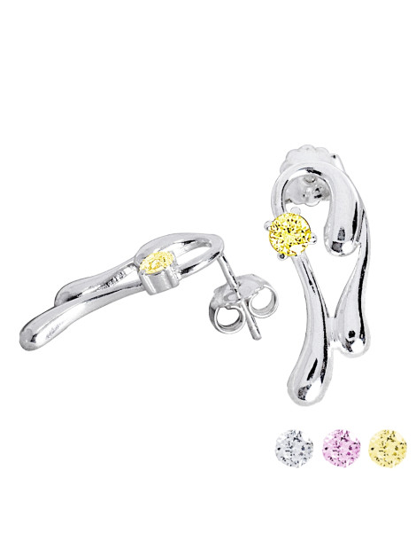 KOLCZYKI SREBRNE Z CYRKONIAMI NA SZTYFT PR. 925