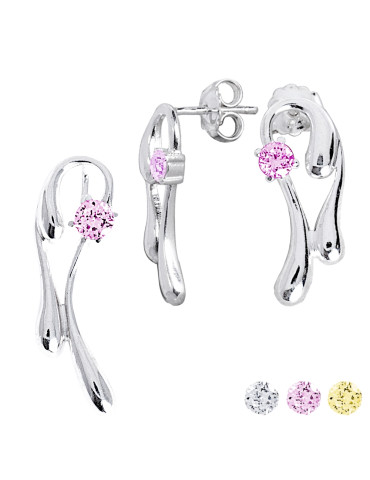 SREBRNY KOMPLET PRZESTRZENNY Z CYRKONIAMI PR. 925