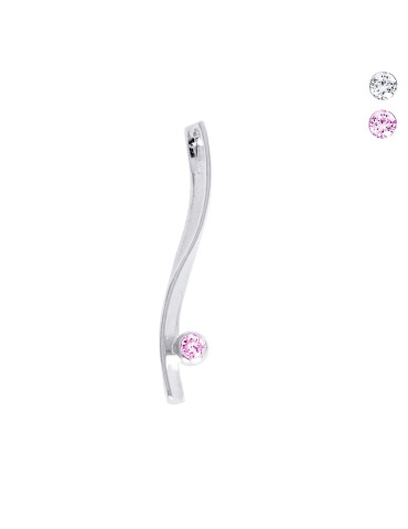 SREBRNY WISIOREK FALA Z DUŻĄ CYRKONIĄ PR. 925