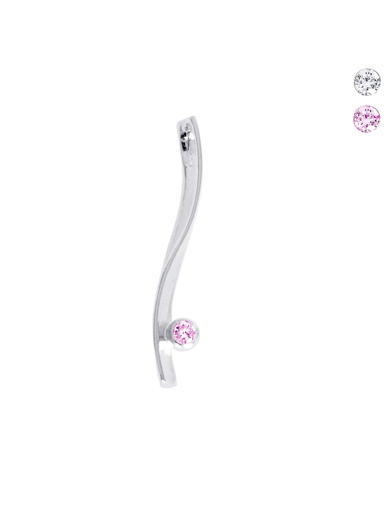 SREBRNY WISIOREK FALA Z DUŻĄ CYRKONIĄ PR. 925