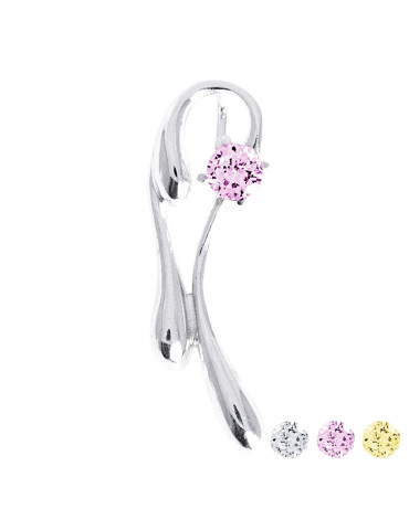 SREBRNY WISIOREK FALA Z DUŻĄ CYRKONIĄ PR. 925