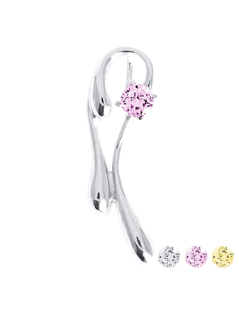 SREBRNY WISIOREK FALA Z DUŻĄ CYRKONIĄ PR. 925