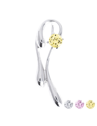 SREBRNY WISIOREK FALA Z DUŻĄ CYRKONIĄ PR. 925