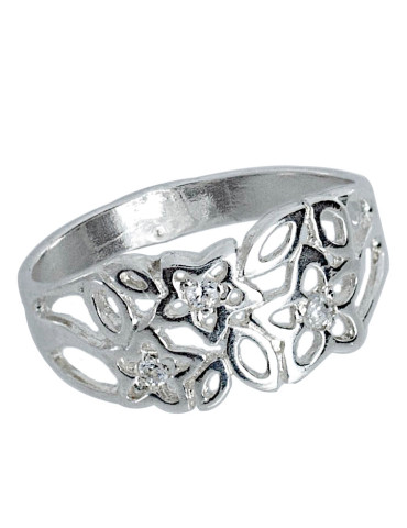 SREBRNY KOMPLET KWIATKI Z CYRKONIAMI PR. 925