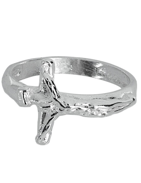 SREBRNY PIERŚCIONEK JEZUS KRZYŻ PR. 925