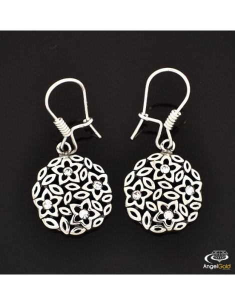 SREBRNE KOLCZYKI W KWIATKI NA BIGLU PR. 925