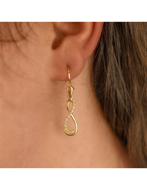 Wiszące kolczyki ze złota próby 585 na biglu