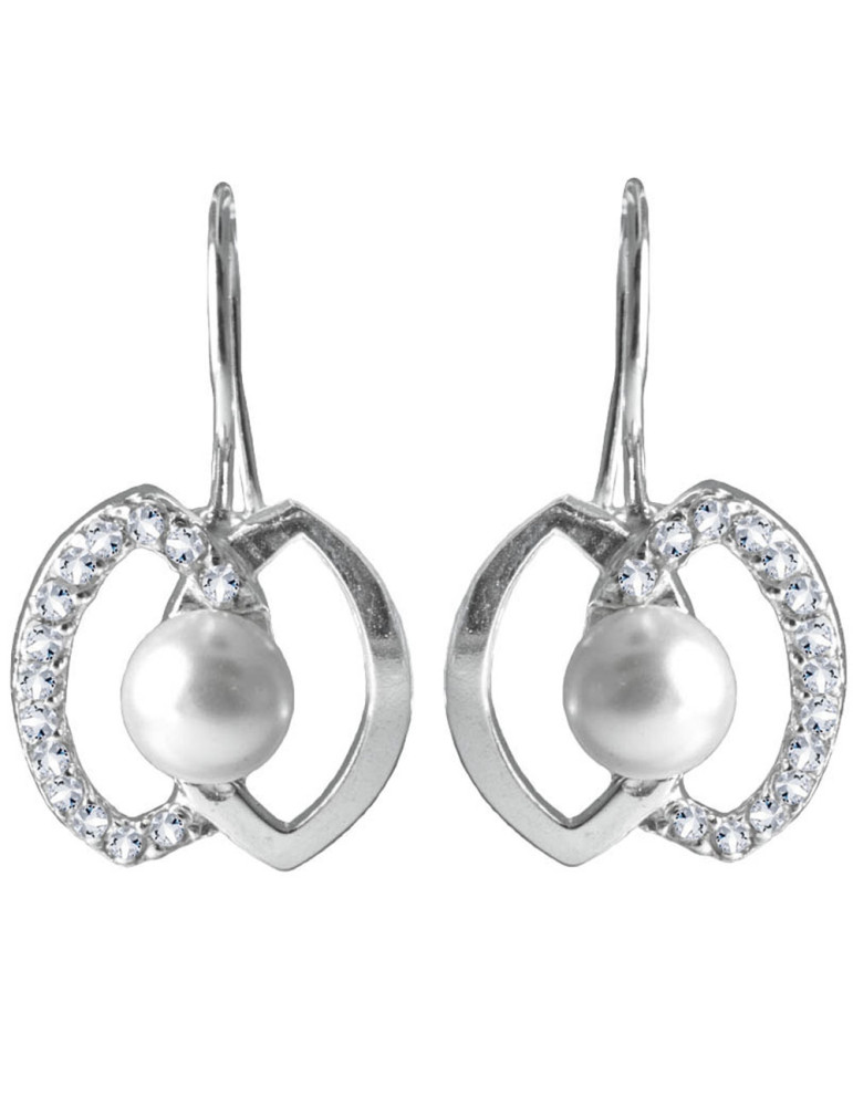 SREBRNE KOLCZYKI Z PERŁAMI NA BIGLU PR. 925