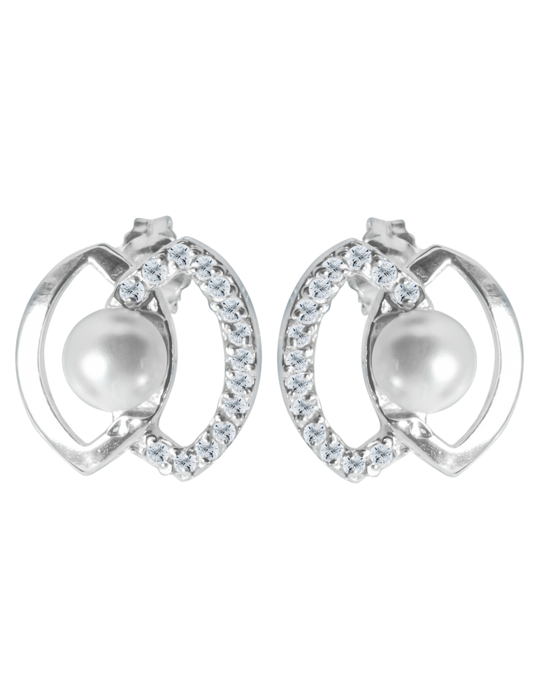 SREBRNE KOLCZYKI Z PERŁAMI PR. 925 SZTYFT