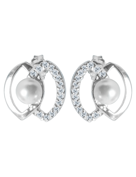 SREBRNE KOLCZYKI Z PERŁAMI PR. 925 SZTYFT