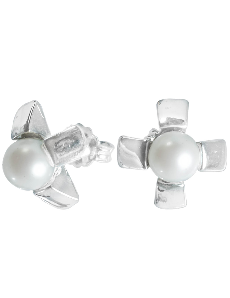 SREBRNE KOLCZYKI Z PERŁAMI NA SZTYFT PR. 925