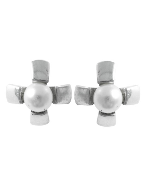 SREBRNE KOLCZYKI Z PERŁAMI NA SZTYFT PR. 925