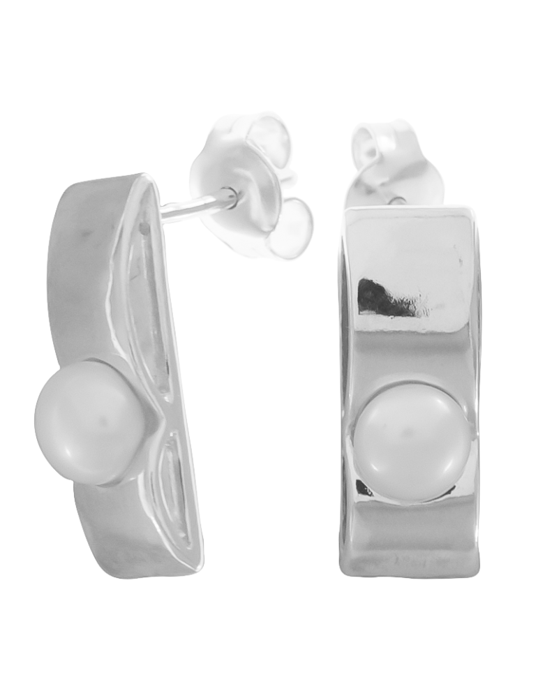 SREBRNE KOLCZYKI Z PERŁAMI NA SZTYFT PR. 925