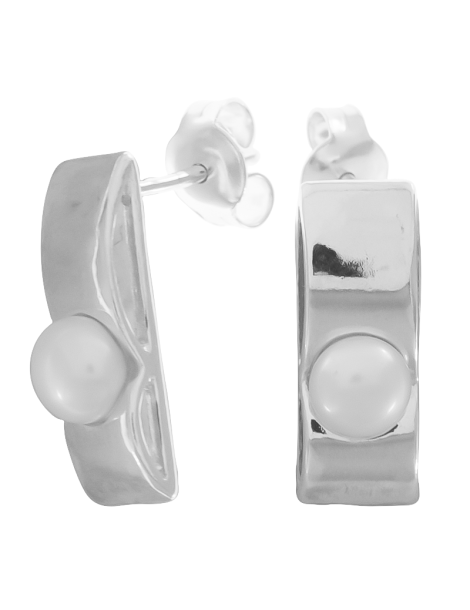 SREBRNE KOLCZYKI Z PERŁAMI NA SZTYFT PR. 925