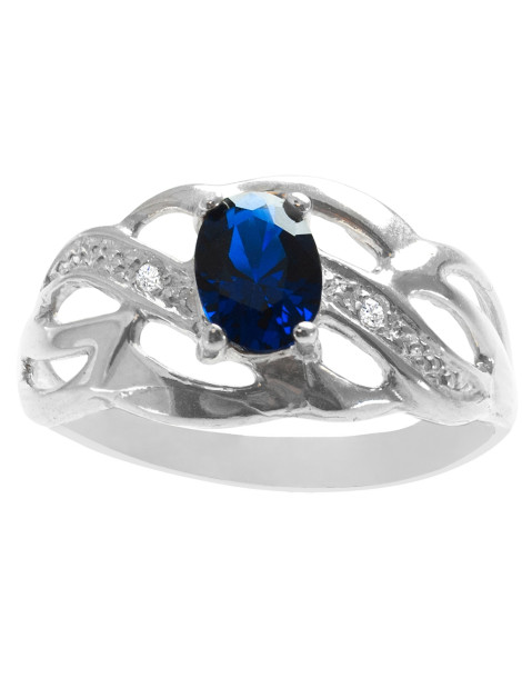 SREBRNY PIERŚCIONEK AŻUROWY Z  CYRKONIAMI PR. 925