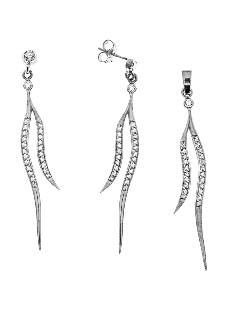 SREBRNY KOMPLET Z CYRKONIAMI PR. 925