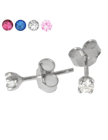 SREBRNE KOLCZYKI PR. 925 Z CYRKONIAMI NA SZTYFT