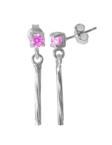 SREBRNE KOLCZYKI WISZĄCE Z CYRKONIĄ NA SZTYFT PR. 925