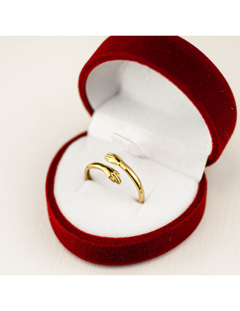 NOWOCZESNY PIERŚCIONEK ZARĘCZYNOWY DŁONIE ZE ZŁOTA PR. 585