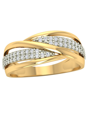 ZŁOTY PIERŚCIONEK PRZEPLATANY Z CYRKONIAMI PR. 585