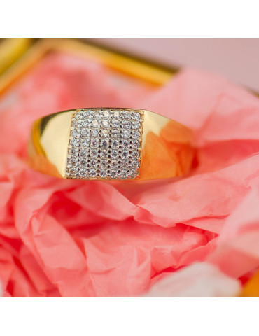 PIERŚCIONEK OZDOBNY Z CYRKONIAMI ZE ZŁOTA 585