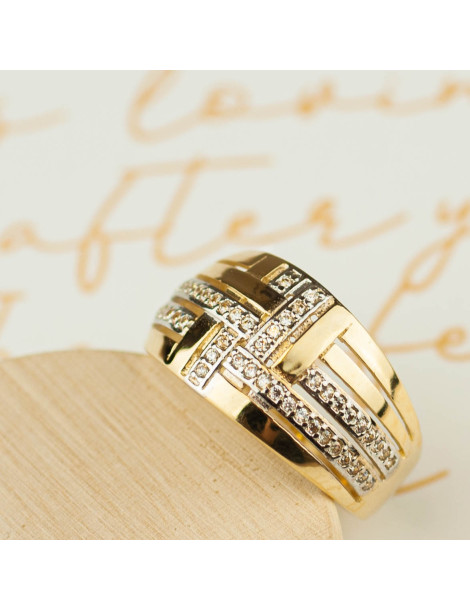 OKAZAŁY PIERŚCIONEK ZARĘCZYNOWY ZE ZŁOTA PRÓBY 585