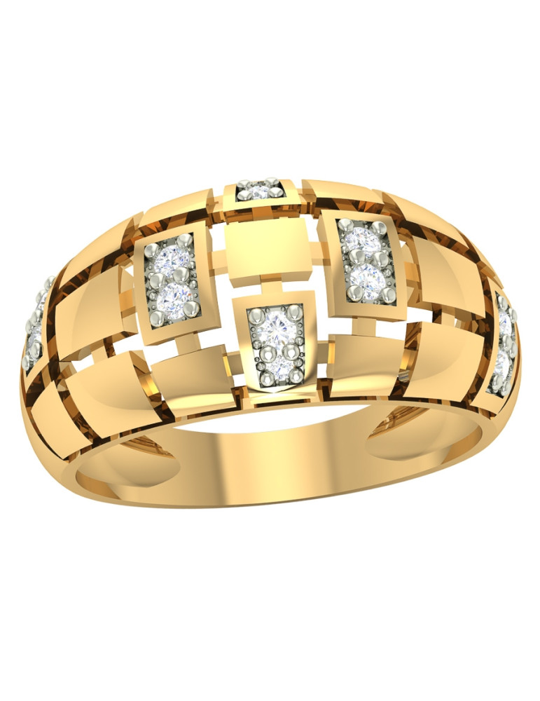 ZŁOTY OKAZAŁY PIERŚCIONEK Z CYRKONIAMI PR. 585