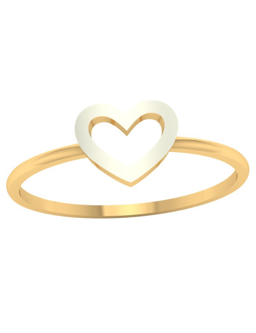 ZŁOTY PIERŚCIONEK OZDOBNY SERDUSZKO RODOWANE PR. 585