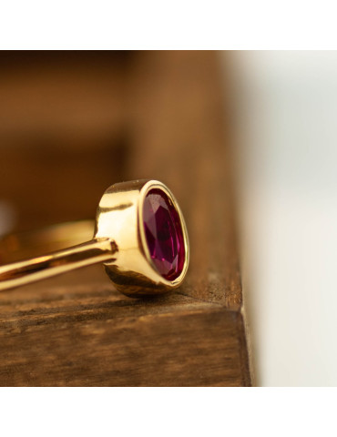 ZŁOTY PIERŚCIONEK Z RUBINEM PR. 585