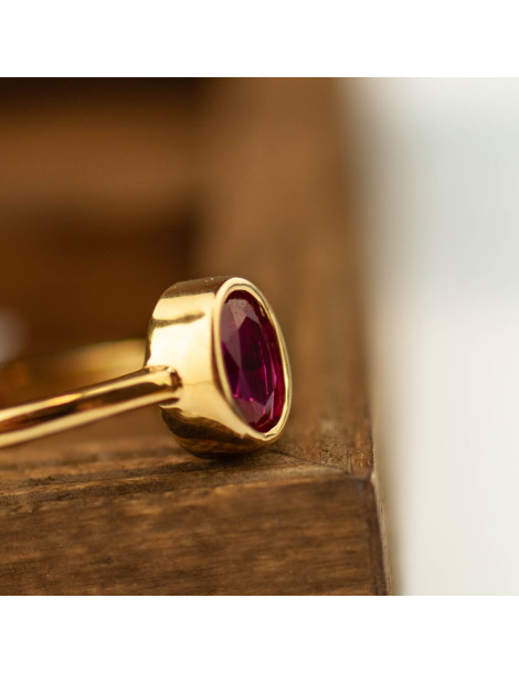 ZŁOTY PIERŚCIONEK Z RUBINEM PR. 585