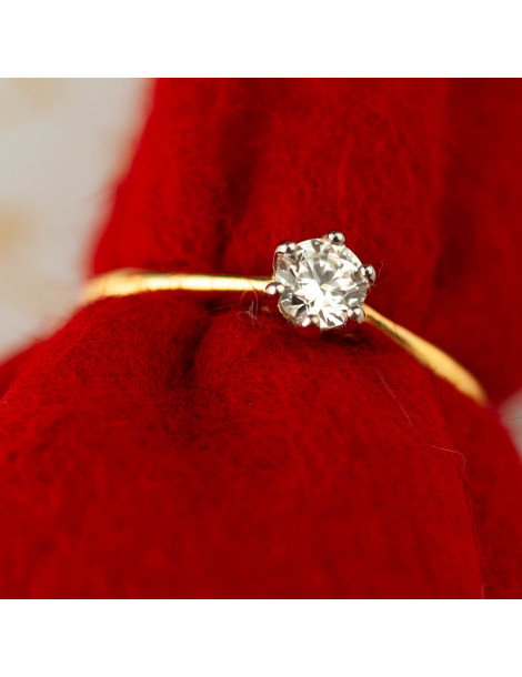 ZŁOTY PIERŚCIONEK ZARĘCZYNOWY Z CYRKONIĄ PR. 585