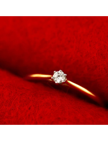 ZŁOTY PIERŚCIONEK ZARĘCZYNOWY KLASYCZNY PR. 585