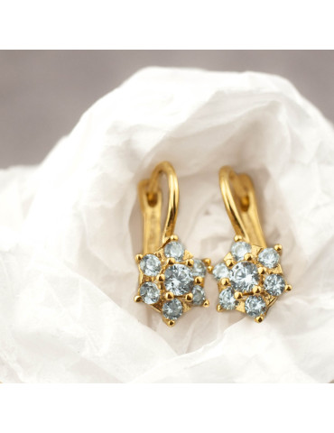 ZŁOTE KOLCZYKI Z CYRKONIAMI PR. 333 NA ZAPIĘCIA ANGIELSKIE