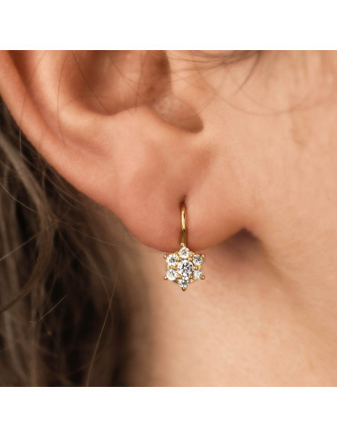 ZŁOTE KOLCZYKI Z CYRKONIAMI PR. 333 NA ZAPIĘCIA ANGIELSKIE