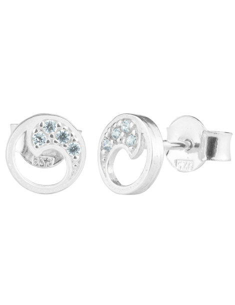 SREBRNE KOLCZYKI NA BIGLU Z CYRKONIAMI PR. 925