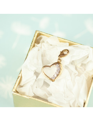ZŁOTY CHARMS SERDUSZKO Z CYRKONIAMI PR. 333