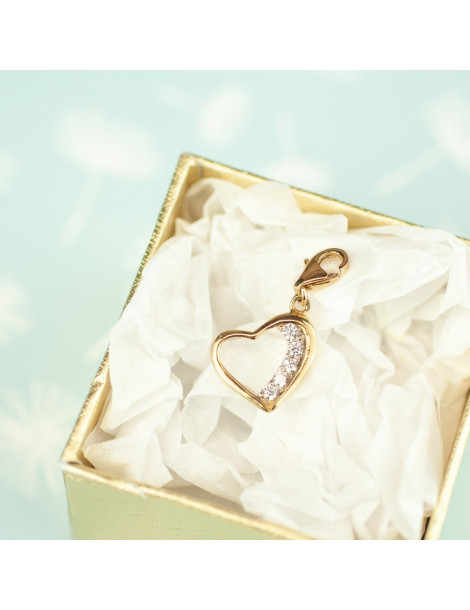 ZŁOTY CHARMS SERDUSZKO Z CYRKONIAMI PR. 333