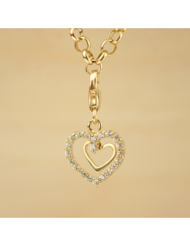 ZŁOTY CHARMS SERDUSZKO Z CYRKONIAMI PR. 333