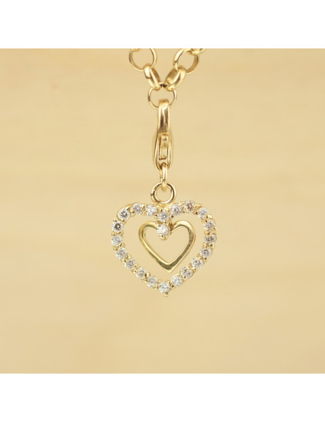 ZŁOTY CHARMS SERDUSZKO Z CYRKONIAMI PR. 333