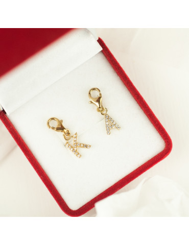 ZŁOTY CHARMS LITERKA K Z CYRKONIAMI PR. 333