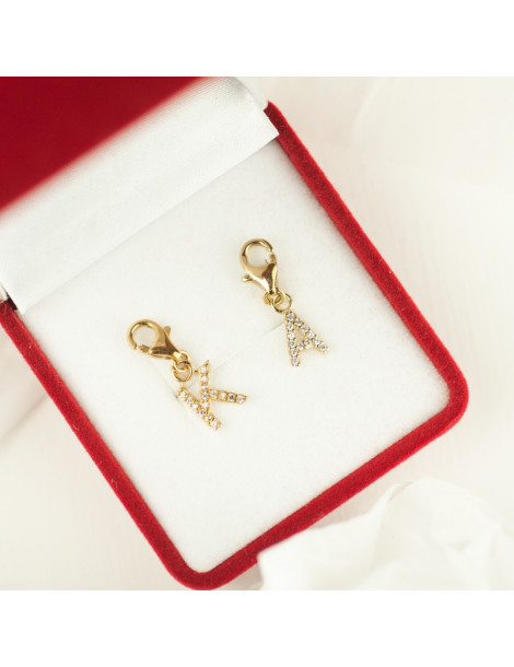 ZŁOTY CHARMS LITERKA K Z CYRKONIAMI PR. 333