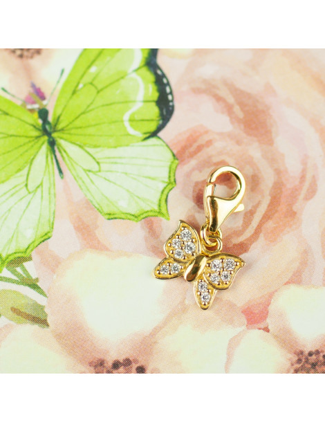 ZŁOTY CHARMS MOTYLEK Z CYRKONIAMI PR. 333