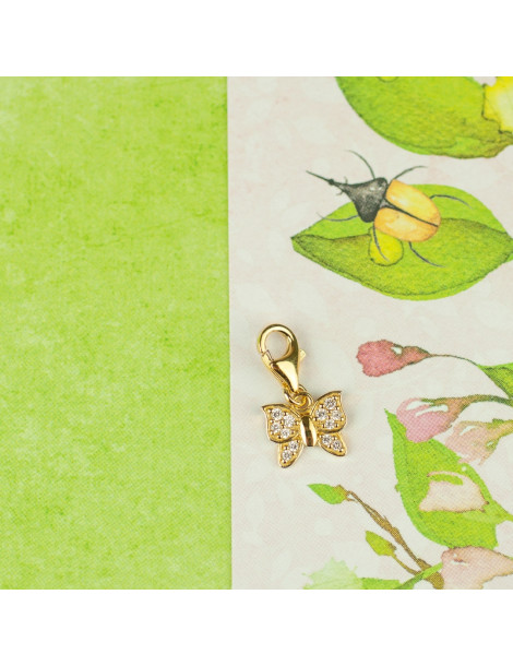 ZŁOTY CHARMS MOTYLEK Z CYRKONIAMI PR. 333