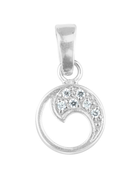 SREBRNY WISIOREK KÓŁKO Z CYRKONIAMI PR. 925