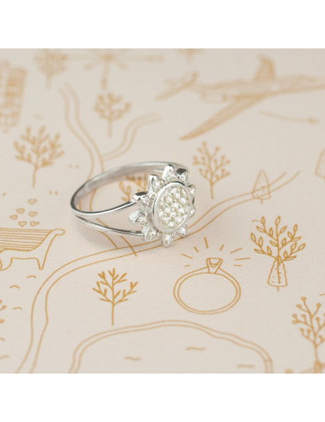 SREBRNY KOMPLET BIŻUTERII KWIATKI Z CYRKONIAMI SREBRO PRÓBY 925